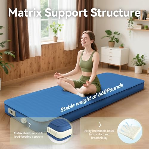 Self Inflating 4" Memory Foam Camping Pad with Built-in Electric Pump N4714