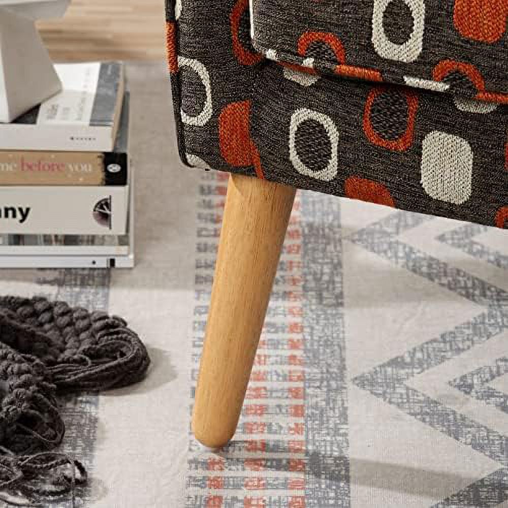 Grey Pattern Linen Fabric Accent Chair F82798