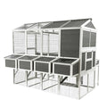 Gray 3-Tier Wooden Chicken Coop with Run X169083