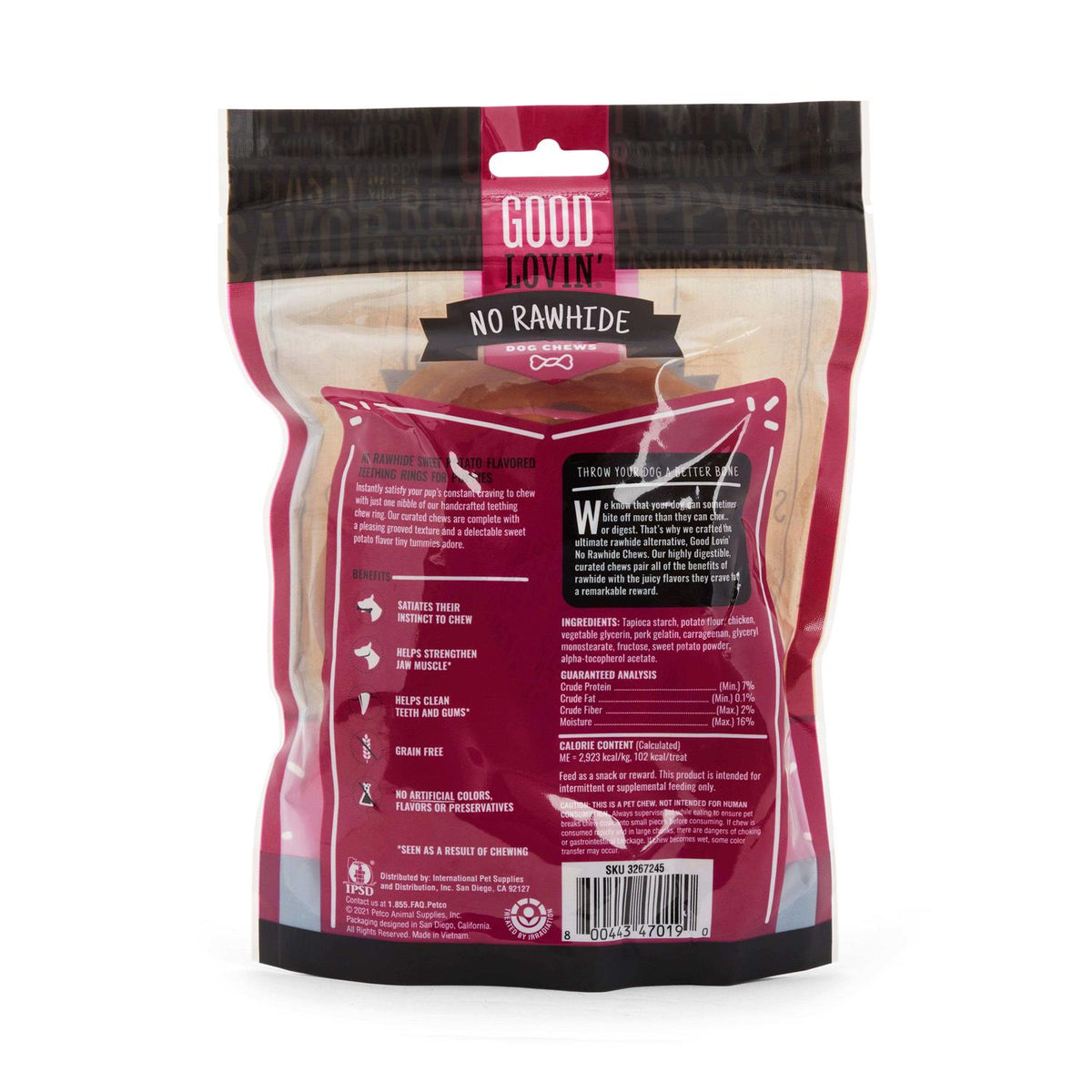 Sweet Potato Flavor Pup Ring Dog Chew B33856