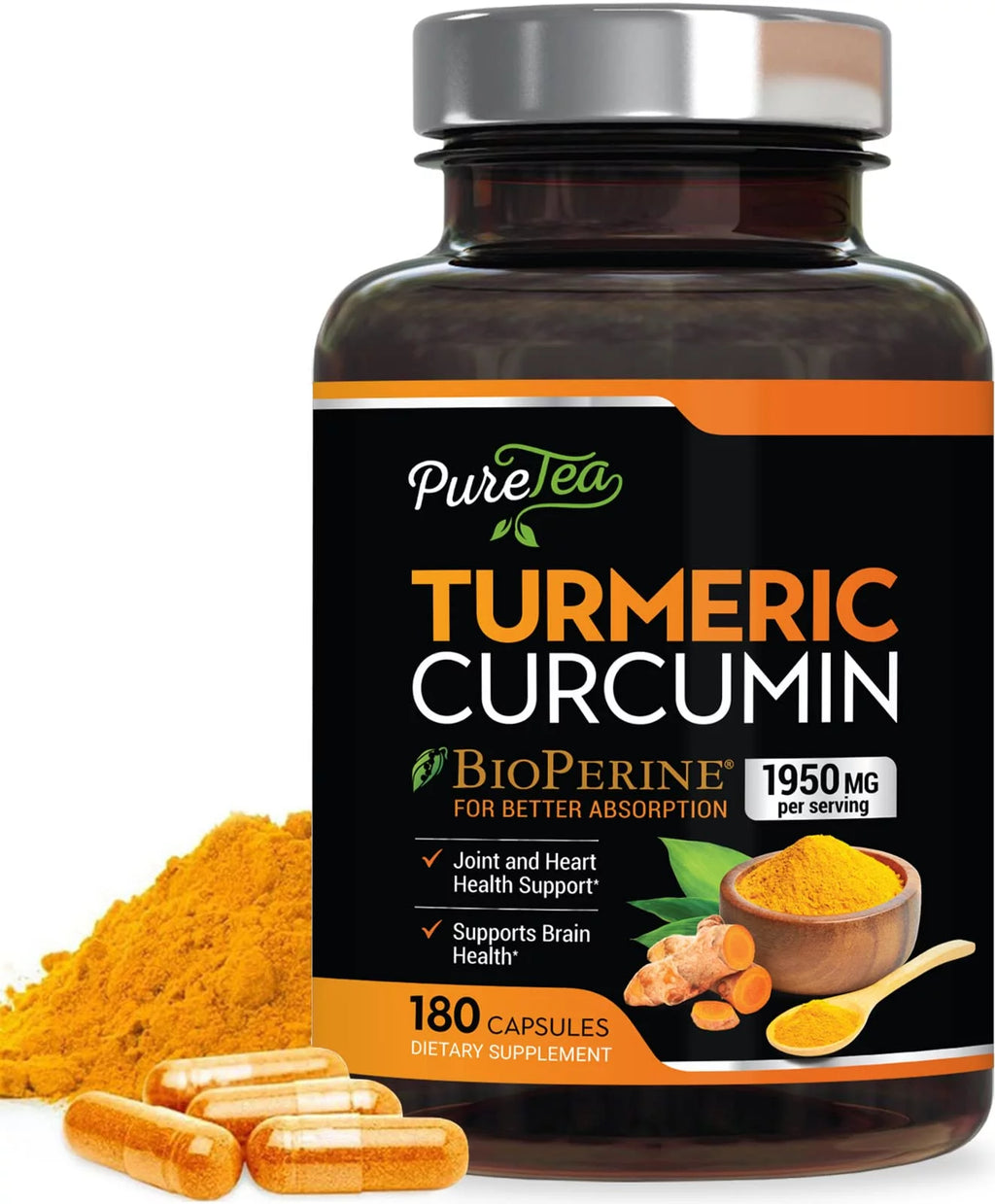 180 Capsules Turmeric Curcumin Supplement V2266