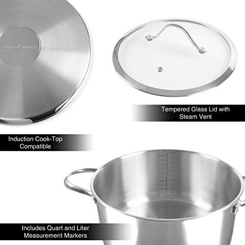 6 Quart Stainless Steel Stock Pot with Lid T569