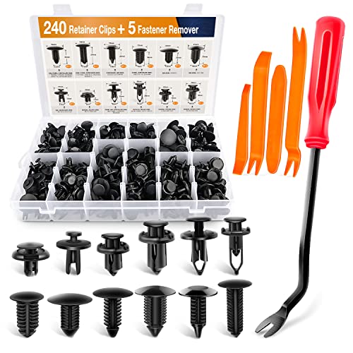 240PCS Bumper Retainer Clips Car Plastic Rivets Push Retainer Kit Auto Push Pin Rivets Set Y4750
