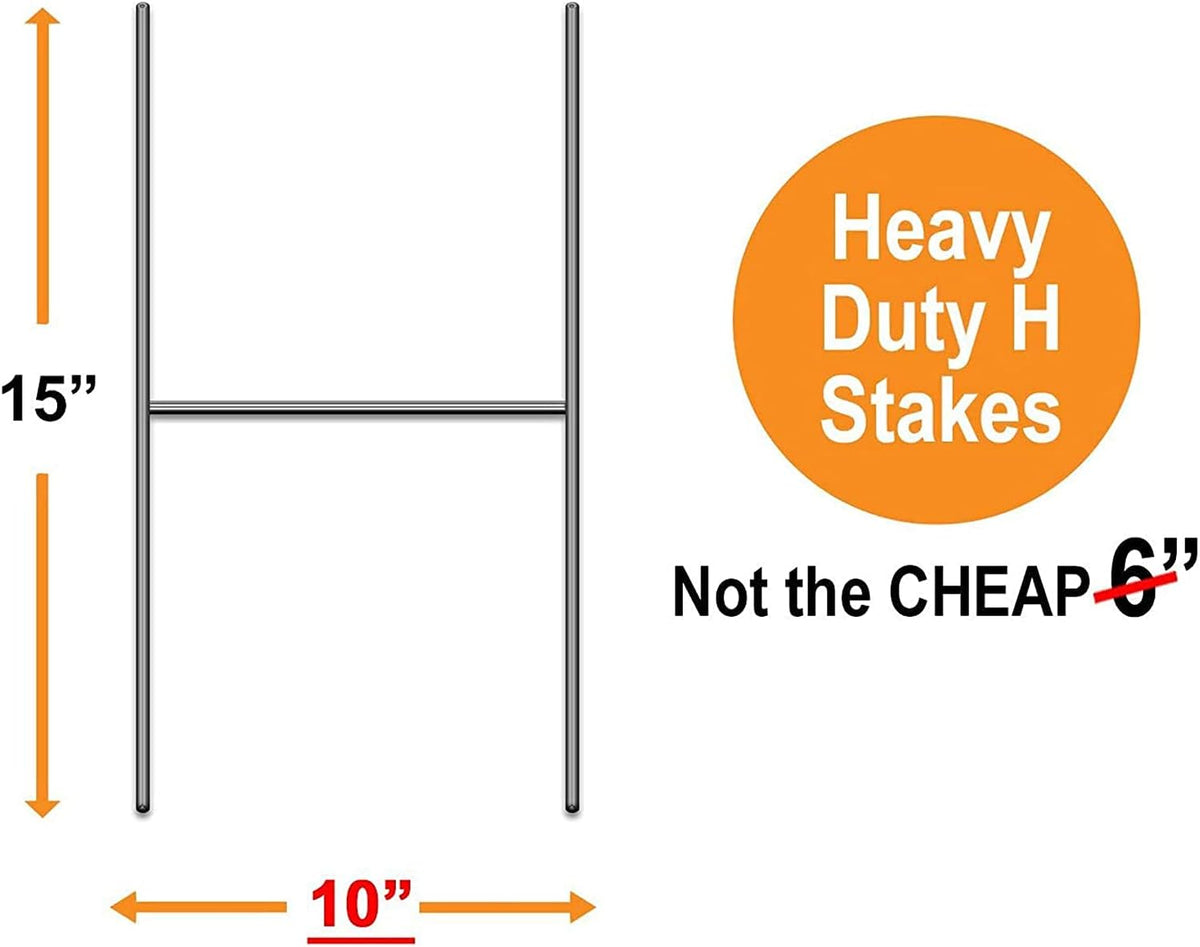50 Pack Large 24x18 Full Color Single-Sided Yard Signs with Metal Stands W6274