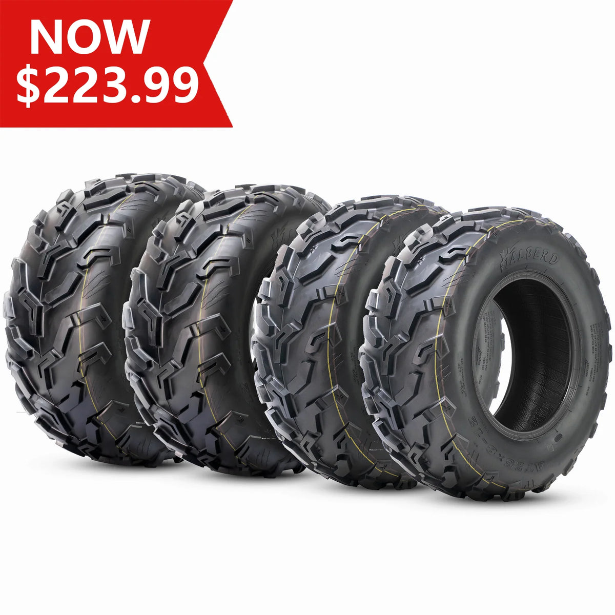 Set of 4 ATV/UTV Tires 25x8-12 Front & 25x10-12 Rear 6PR All Terrain G8490