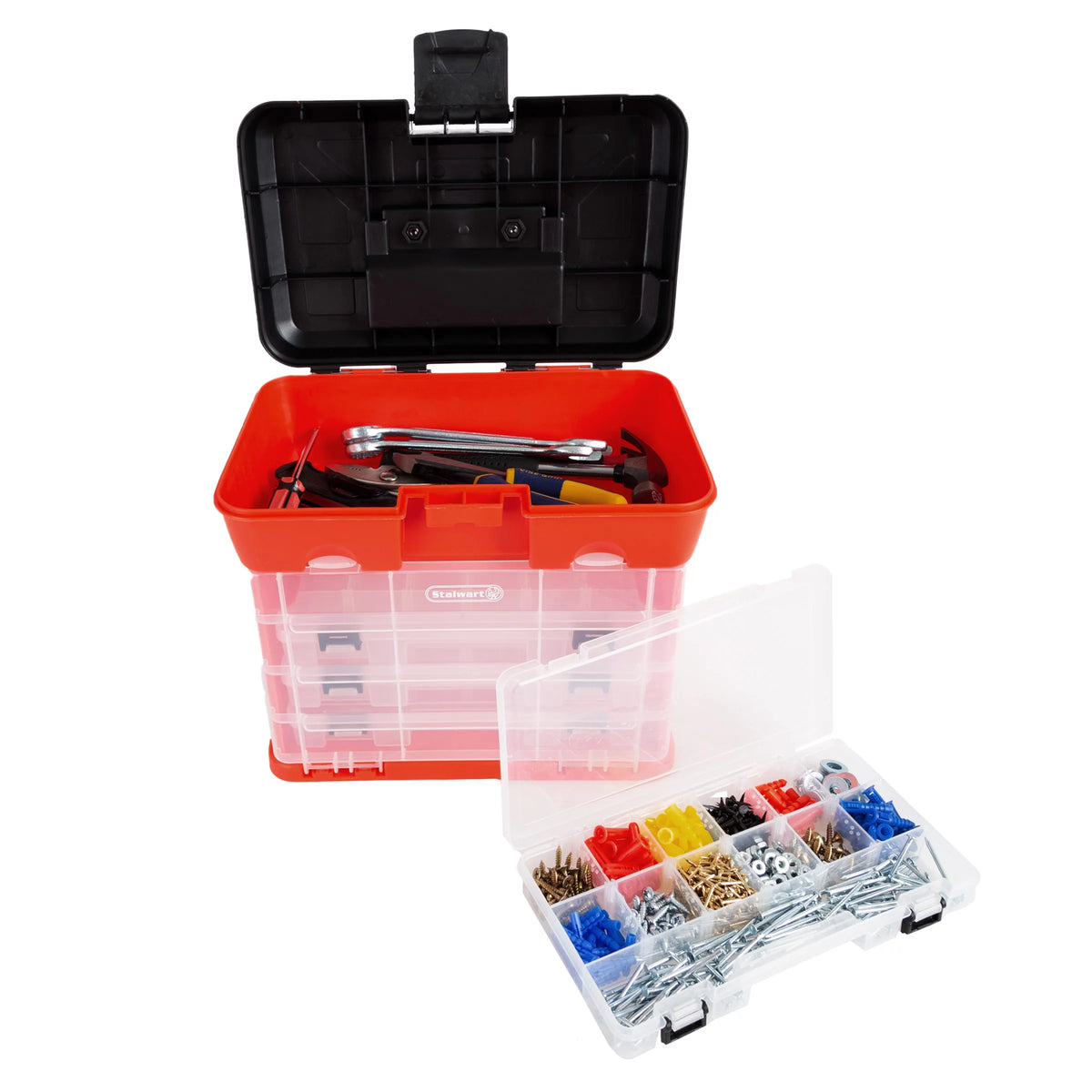 Portable Multipurpose Storage Tool Box with 4 Removable Trays A30022