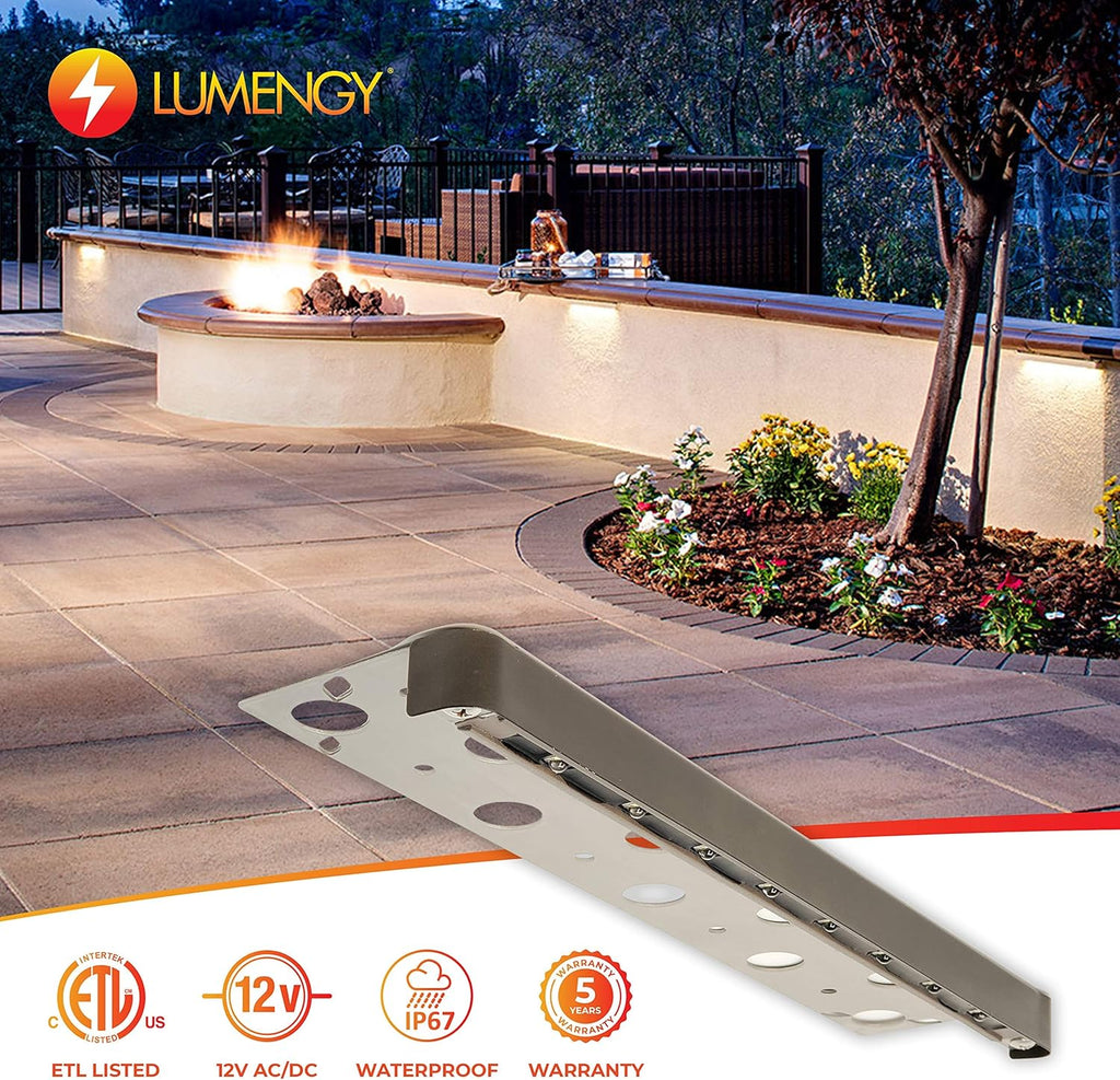 6-Pack 7 Inch 1.5W LED Hardscape Lights, IP-67 Waterproof, 12V, 2700K Y62477