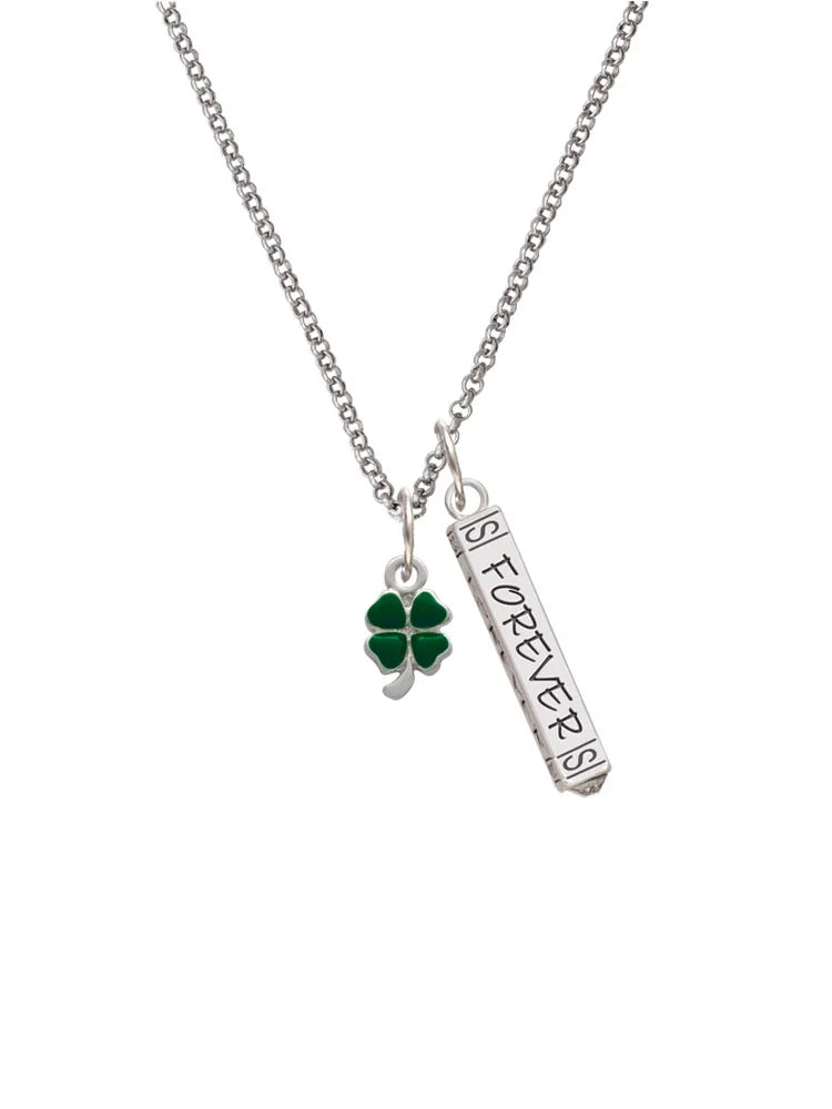 Silvertone Four Leaf Clover Charm Necklace, 23" W134