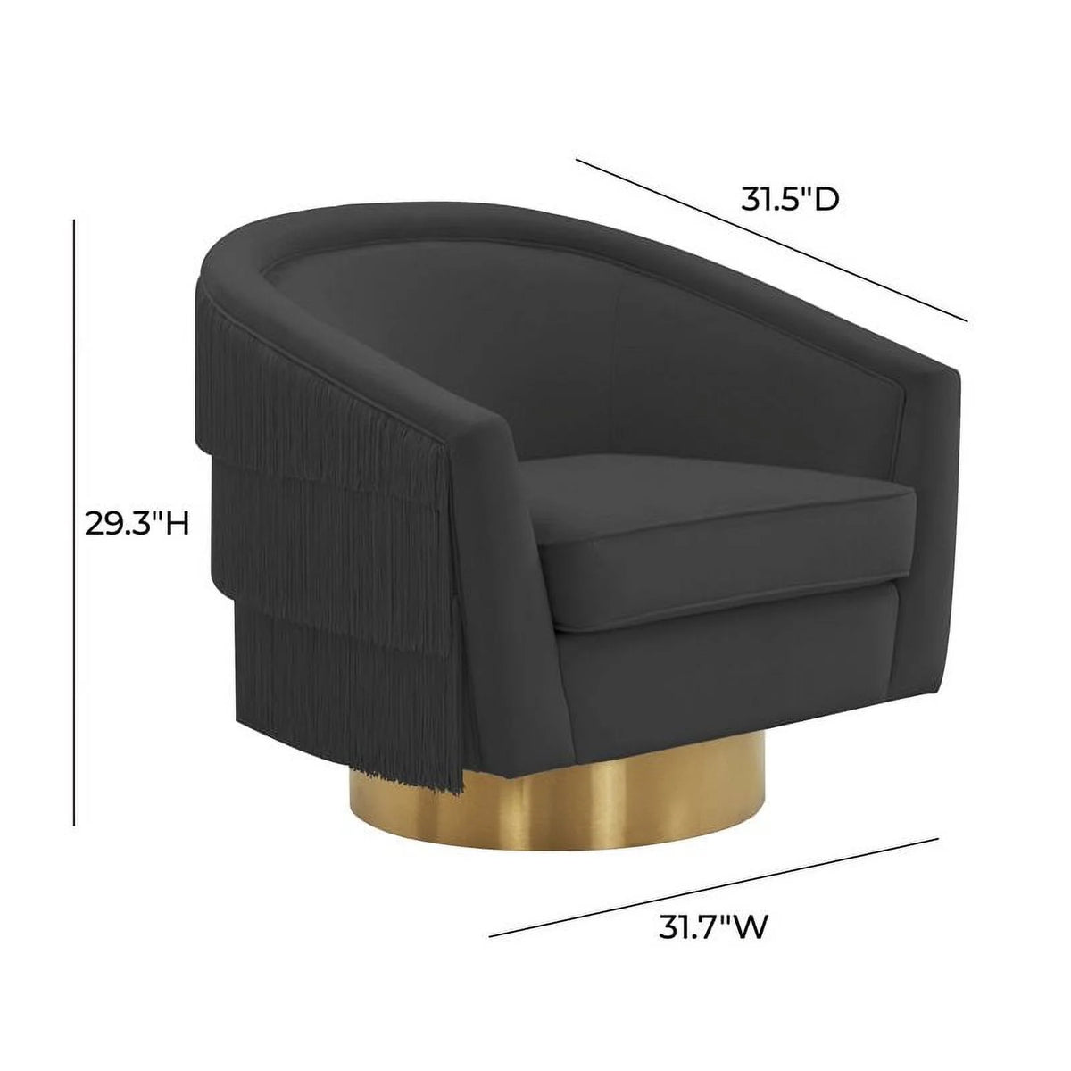 Black Velvet Swivel Accent Chair N806