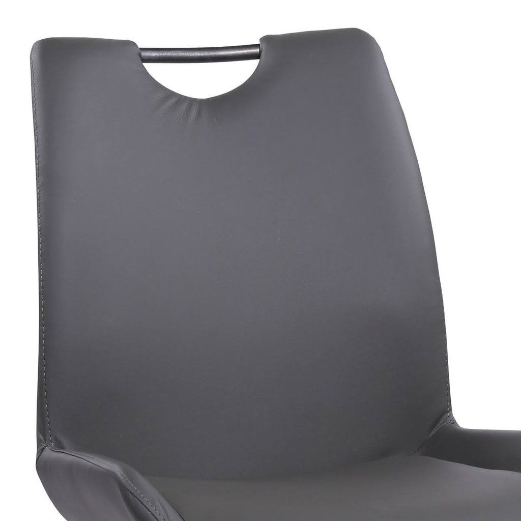 Grey Powder Coated Pewter Fabric Dining Chair Set of 2 T9071