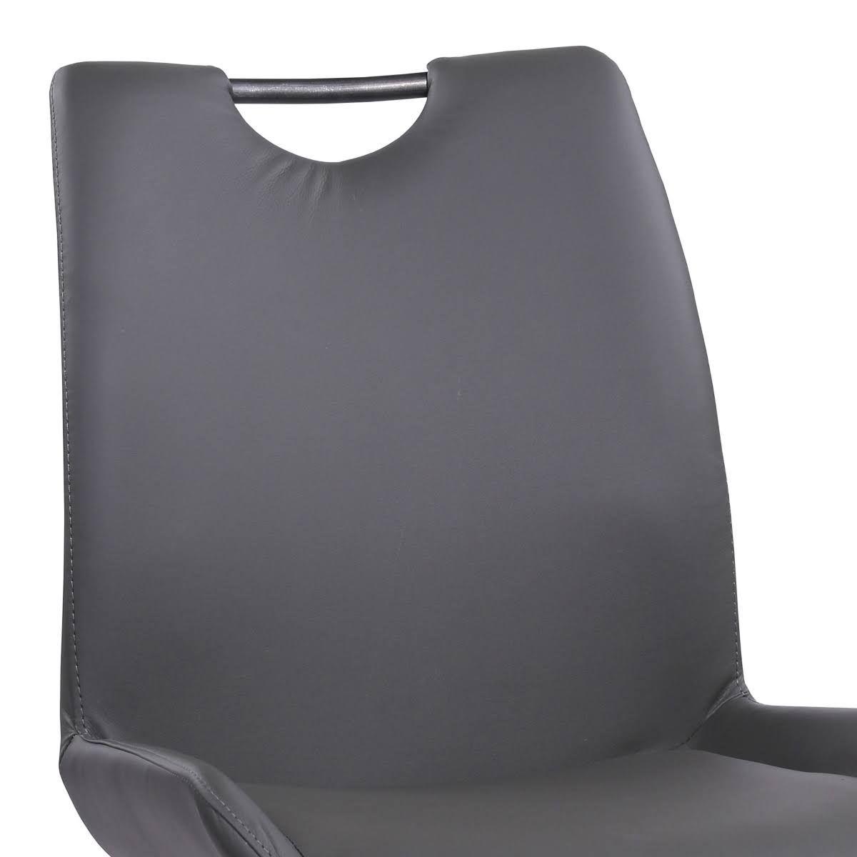 Grey Powder Coated Pewter Fabric Dining Chair Set of 2 T9071