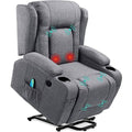 Black Linen Power Lift Recliner Chair H8133