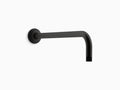 Matte Black Wall-Mount Rainhead Arm and Flange F6490
