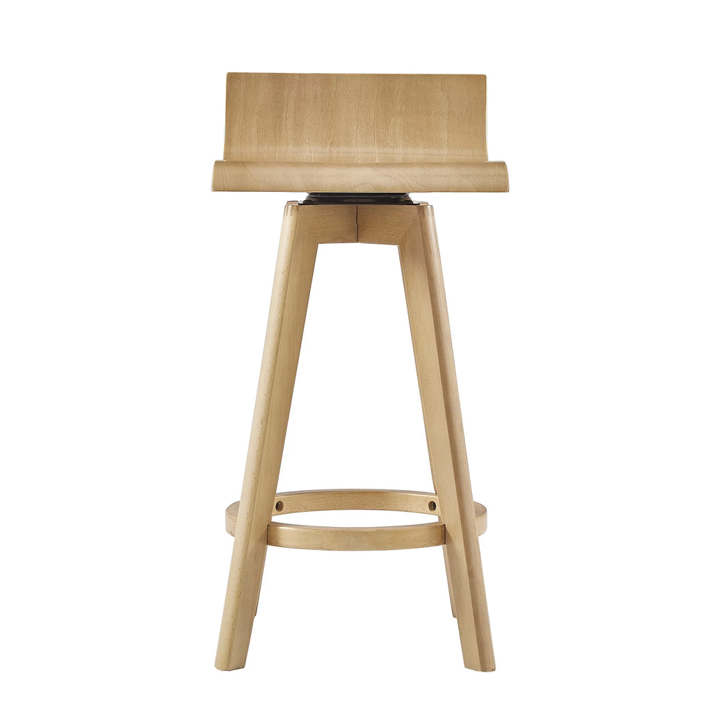 Set of 2 Natural Wood Swivel Counter Stool U67884