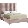 Pink Velvet Queen Bed U67625