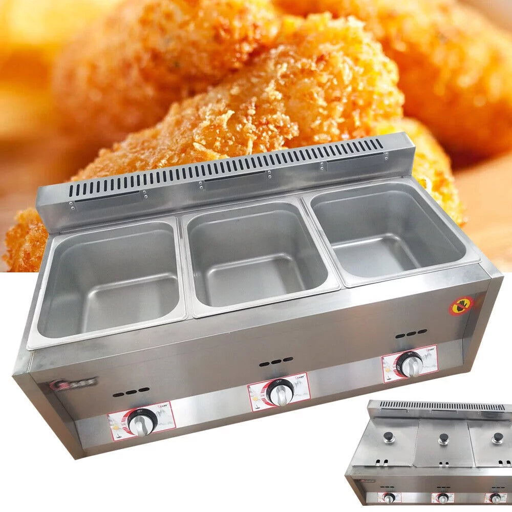 18L Propane NG Gas Fryer 3 Pan E951400