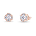 Moissanite Stud Earring 1 Carat 5MM D Color VVS1 Prong Setting 18K Rose Gold Over Sterling Silver N288