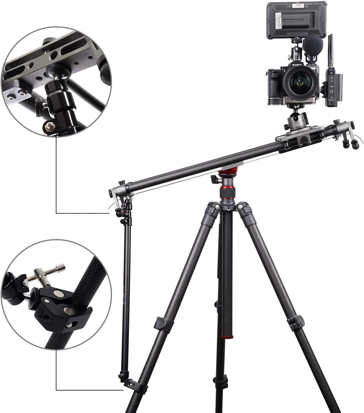 Onion Camera Slider Support Arm Stabilizer, Tripod Support Arms, Lightweight, Adjustable Length, Pack of 2 S81399