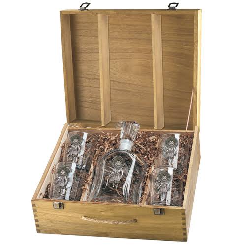 Capitol Decanter & DOF Glasses Box Set with Pewter Accents P95239