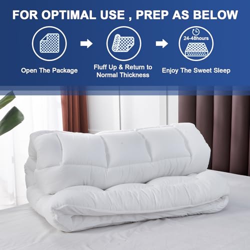 Twin XL White Extra Thick Mattress Topper with 8-21 Inch Deep Pocket Y194694