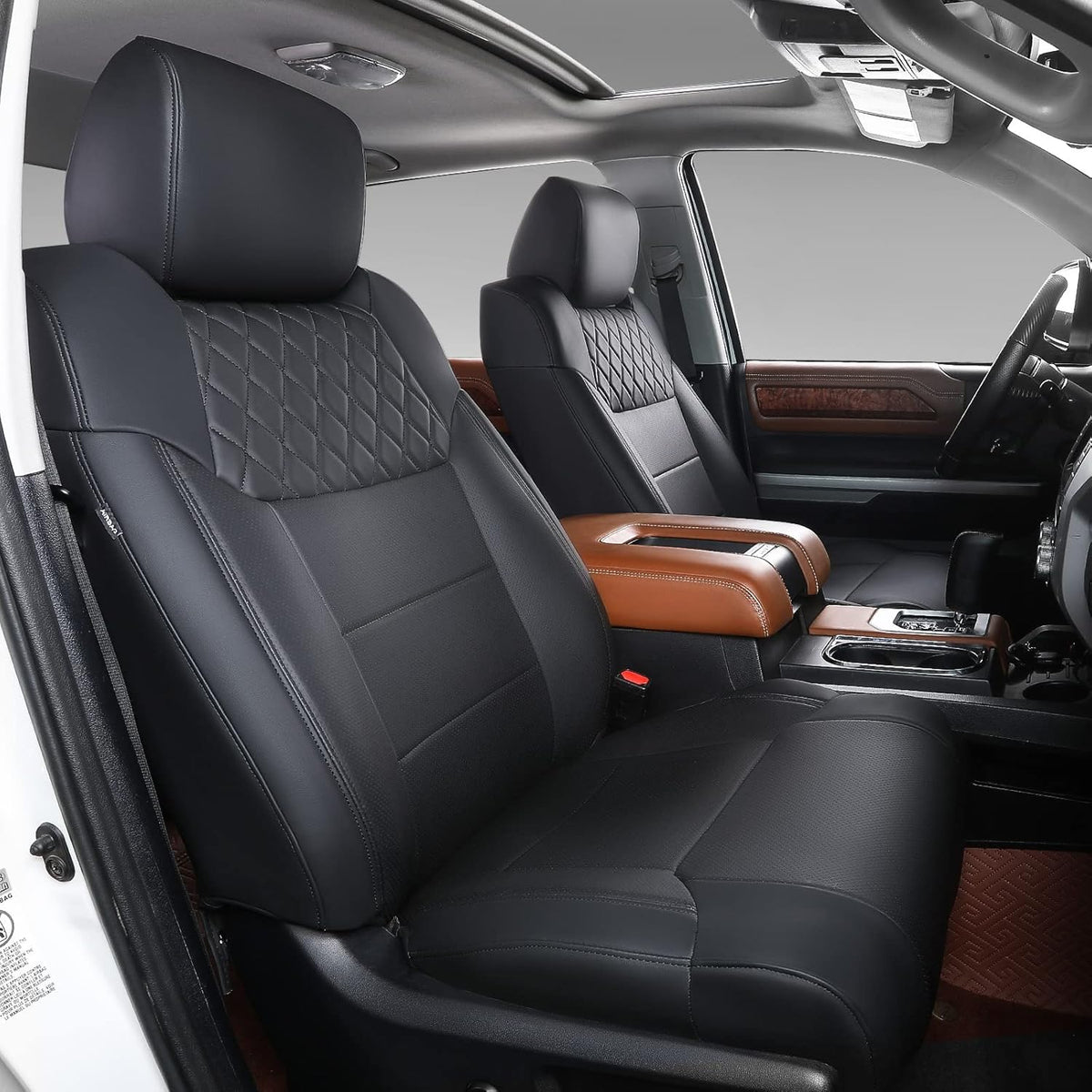 Black Red Car Seat Covers Full Set Q9652