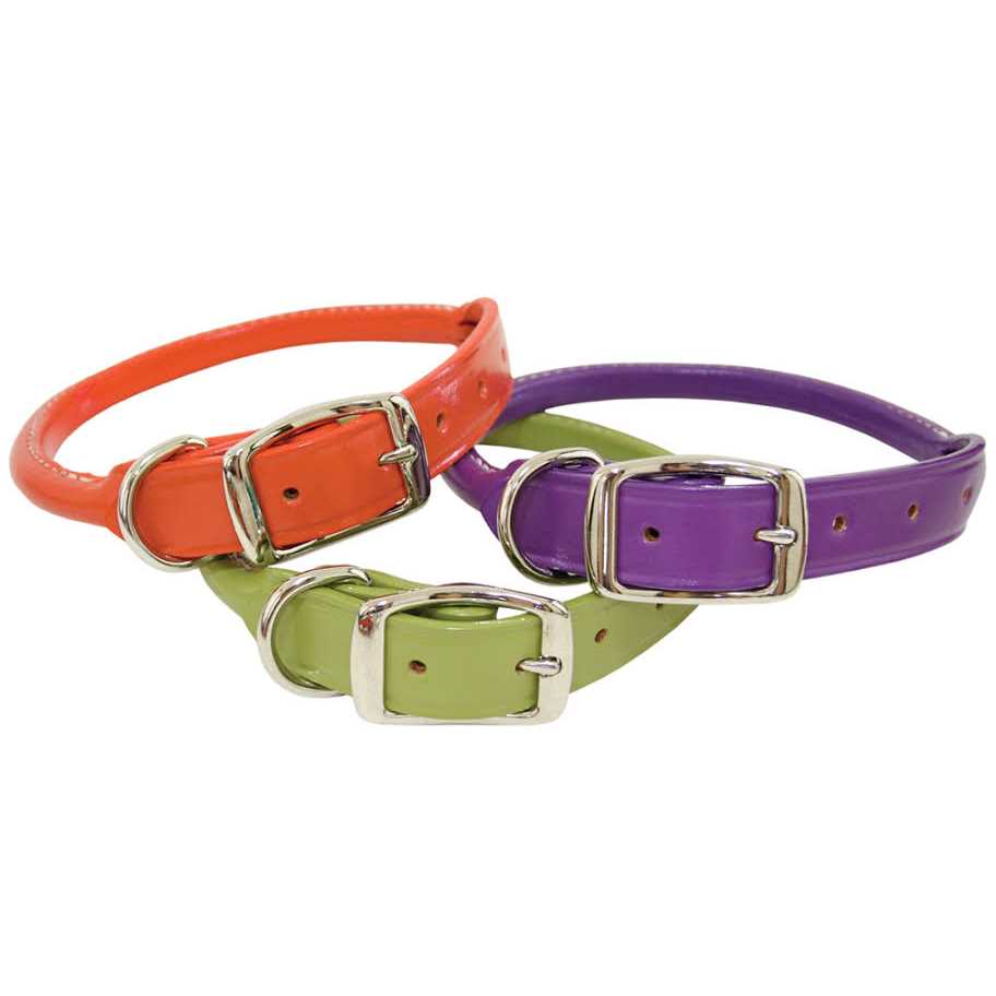 Leather Rolled Dog Collar R776