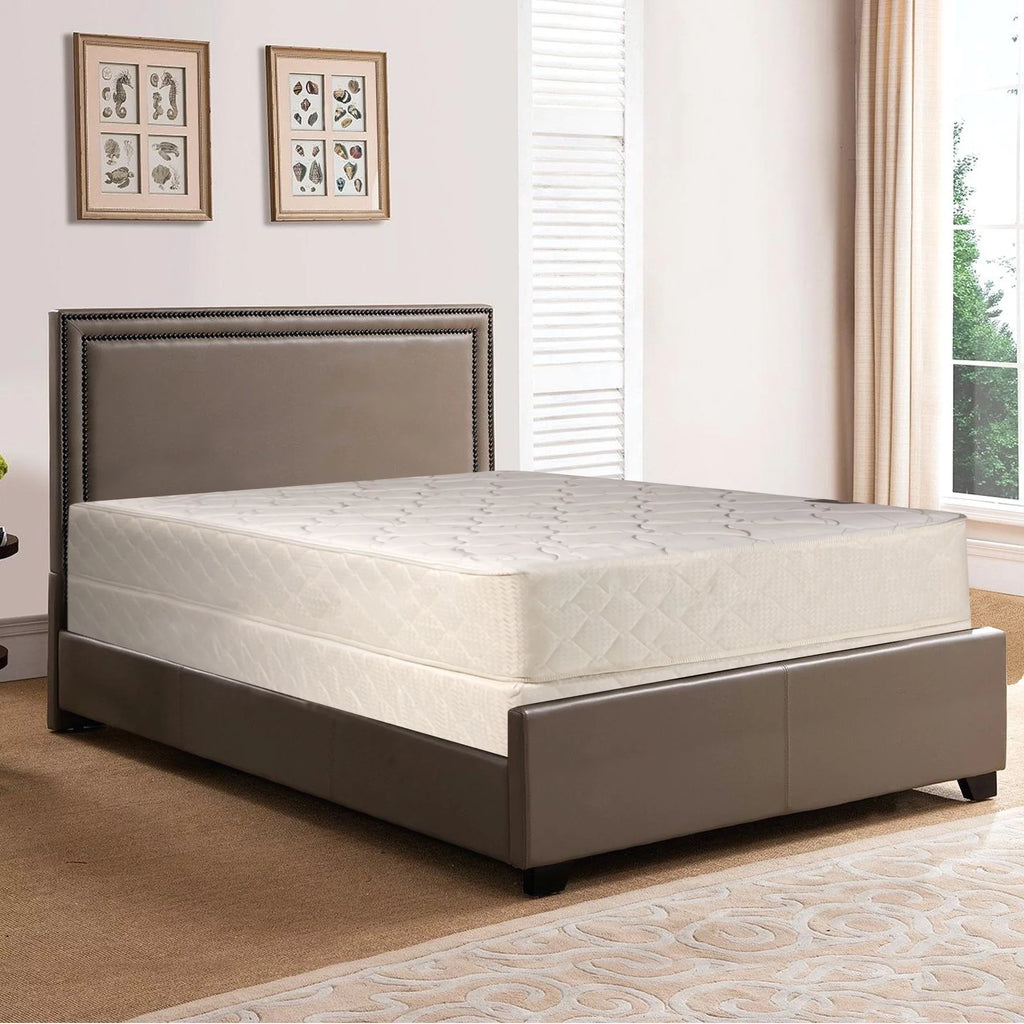 10-Inch Tight Top Innerspring Mattress and 4-Inch Wood Boxspring Set Full XL Size H99117