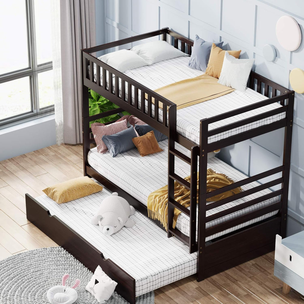 Twin Loft Bed with Slide and Storage Staircase Grey K70471