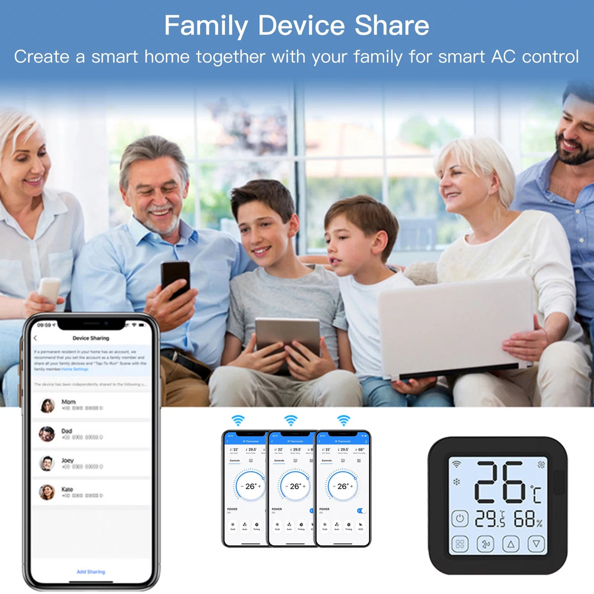 Smart Wifi IR Air Conditioner Controller with LCD Display J32872