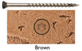 10 x 2-1/2 Stainless Steel Deck Screws, Brown Flat Head, T-25 Star Drive G530233