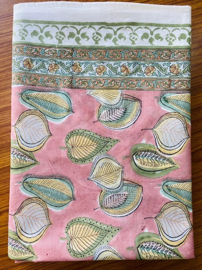 Salmon Pink Cotton Tablecloth K69614