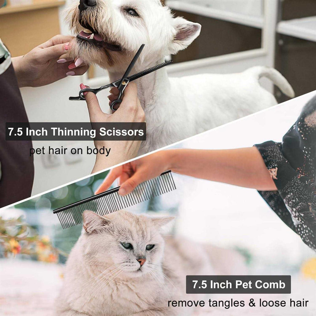 7 Inch Dog Grooming Scissors Kit with Curved Scissors Z67481