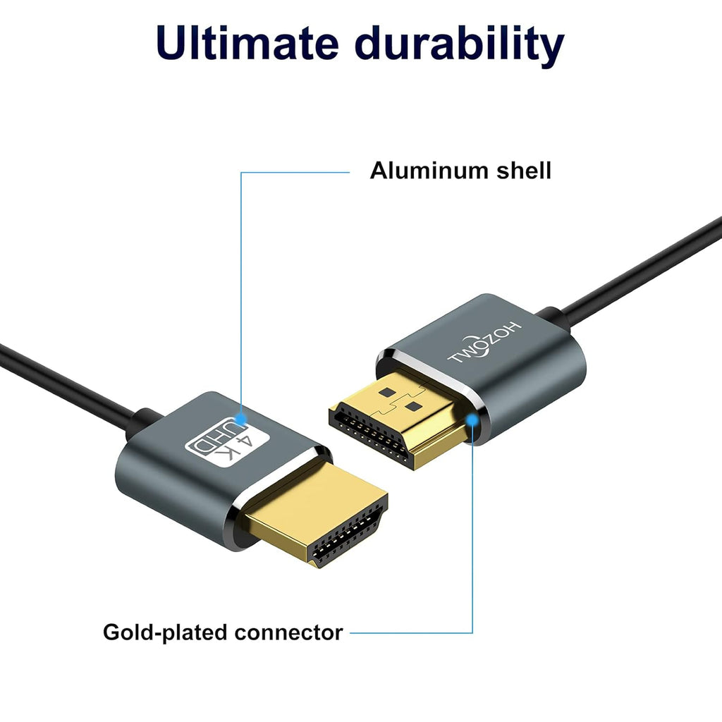 Ultra-Thin HDMI to HDMI Cable 5FT, Flexible HDMI 2.0 Cord Q6842