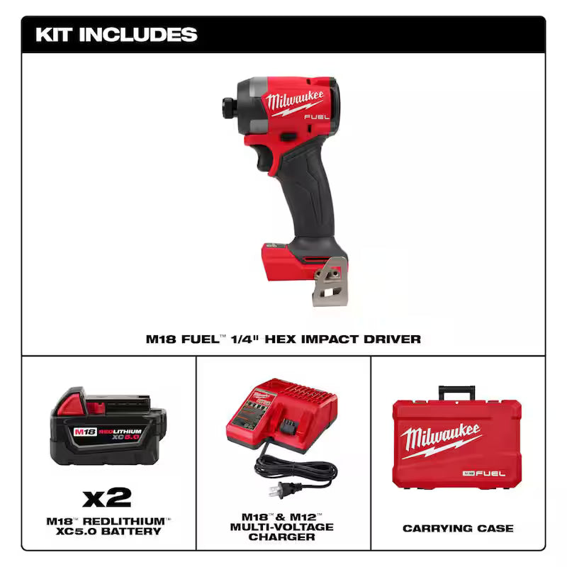 18-V Lithium-Ion Brushless Cordless 1/4 in. Hex Impact Driver Kit M7115