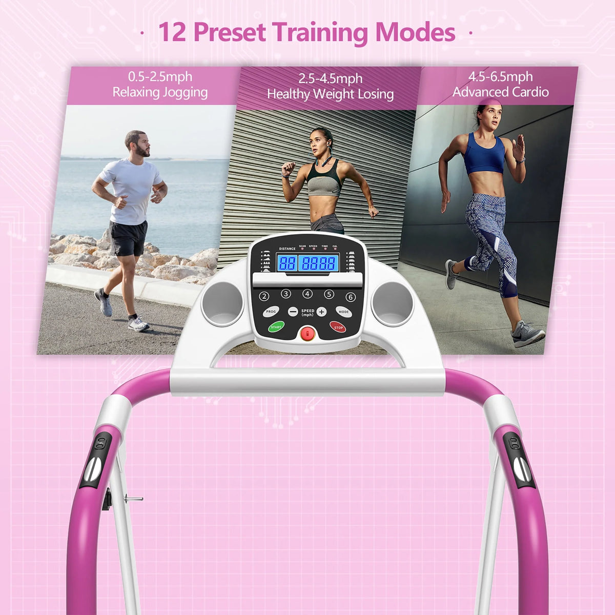 800W Folding Electric Treadmill K69266