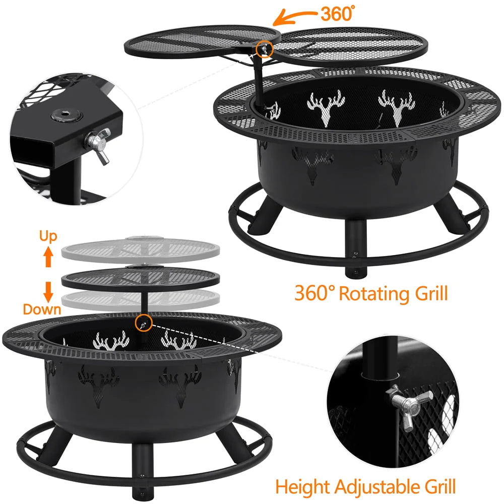32” Round Wood Burning Fire Pit K359