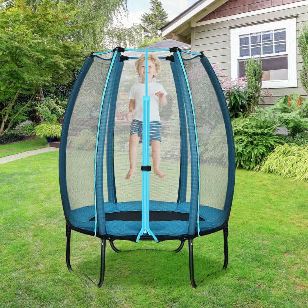 Blue Kids Trampoline with Enclosure Net R22092