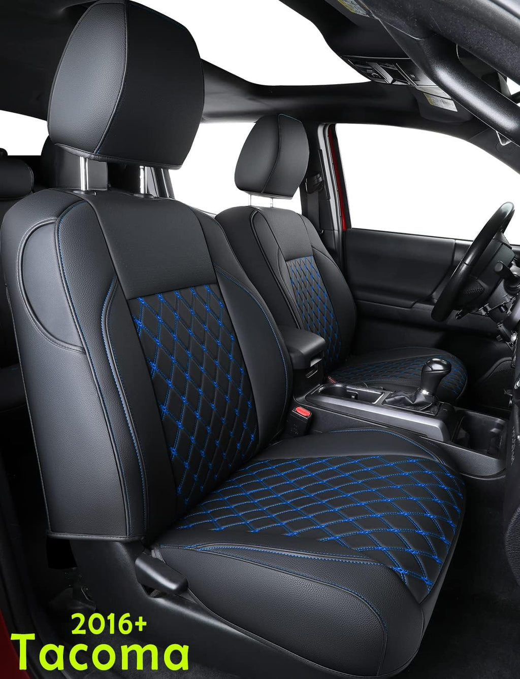 Black-Red Faux Leather Full-Set Seat Covers G5991