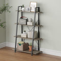 4-Tier Wooden and Metal Ladder Shelf Bookshelf C36723
