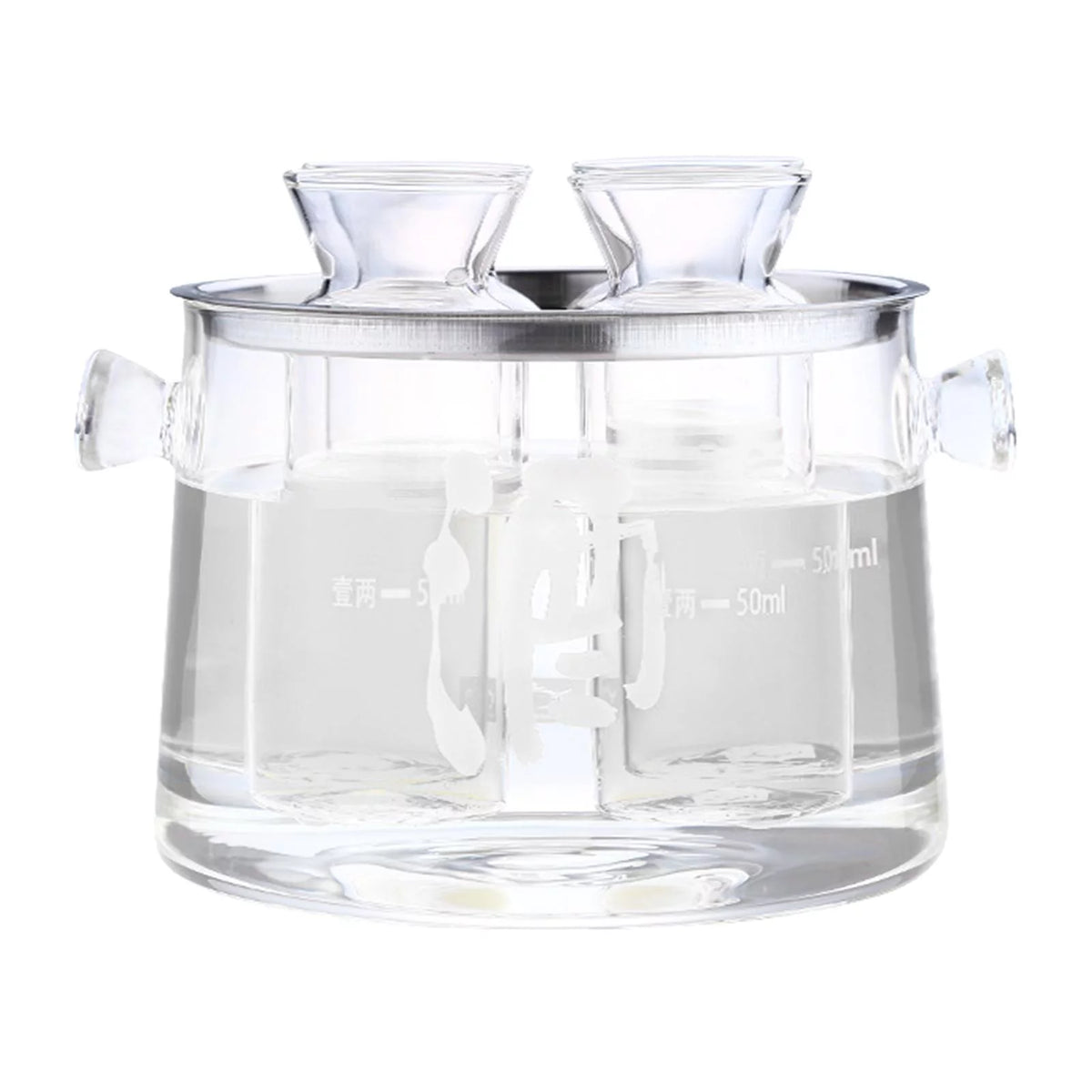 Glass Sake Decanter Bottle 16cmx14.5cmx11.6cm P9276