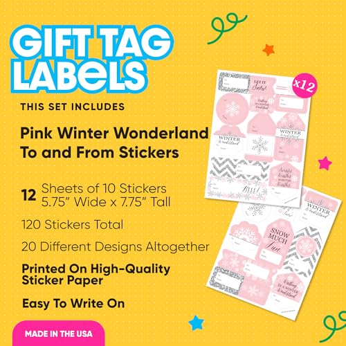 Snowflake Holiday Gift Tag Labels - 120 Stickers O3569
