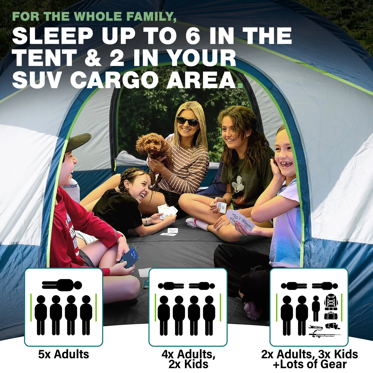8-Person Camping Tent with Rainfly and Storage Bag N376