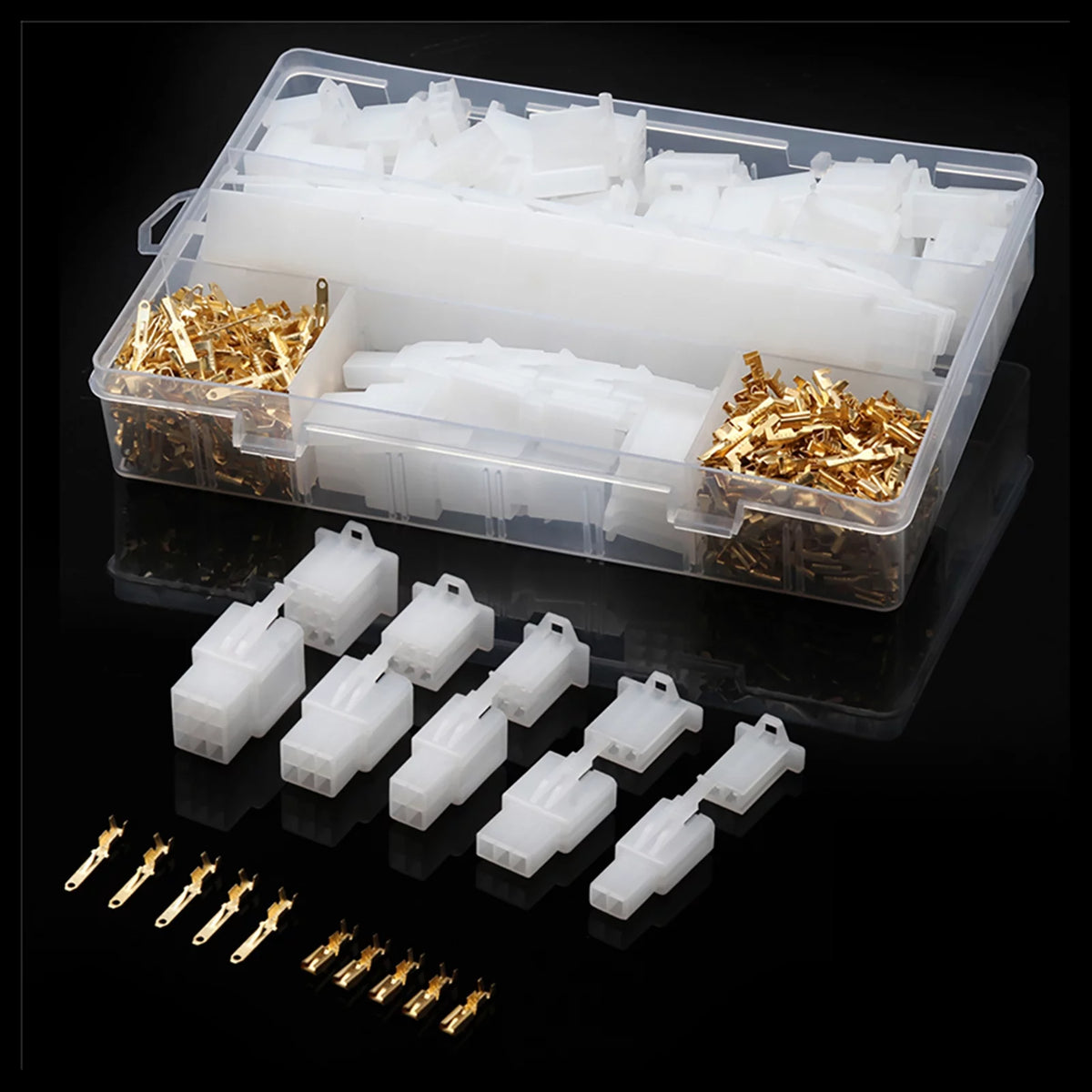 580 PCS 2.8mm 2 3 4 6 9 Pin Wire Cable Connector Terminal with Storage Box N957
