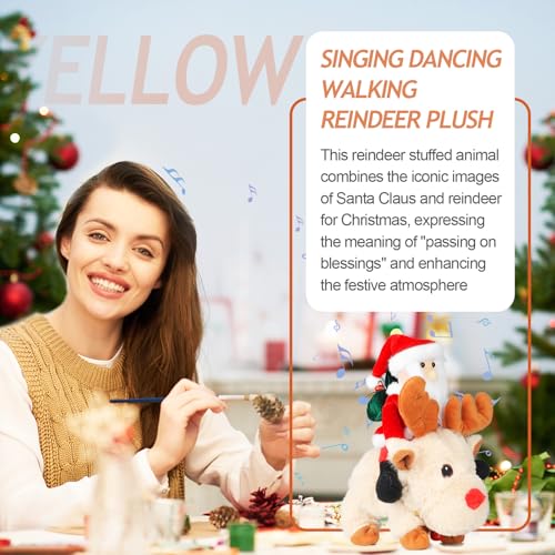 Singing Dancing Walking Reindeer Plush and Santa Claus Plush Toy R3957