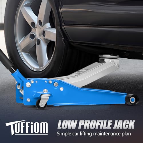 Low Profile Floor Jack, Dual Pistons Quick Lift Pump, Orange J4640