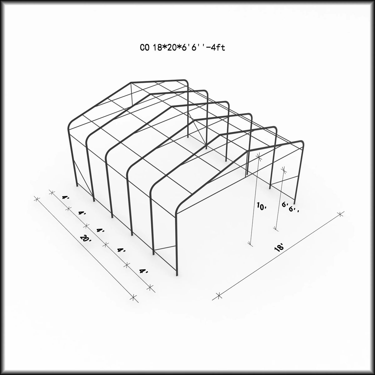 Double Car Shelter 18 ft x 20 ft G396858