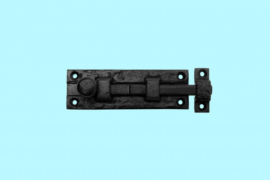 Black Wrought Iron Slide Bolt Door Latch 4 Pack I444730