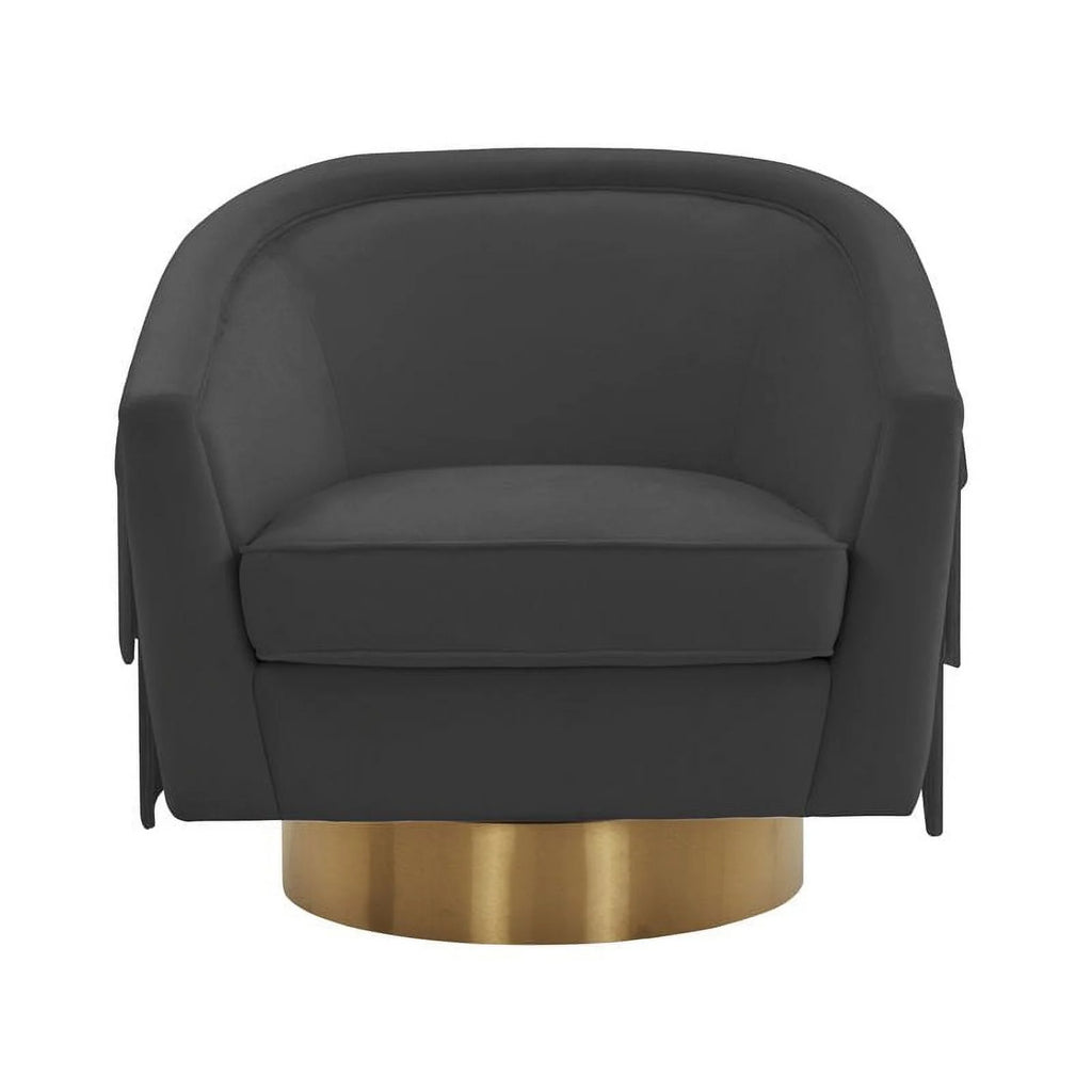 Black Velvet Swivel Accent Chair N806