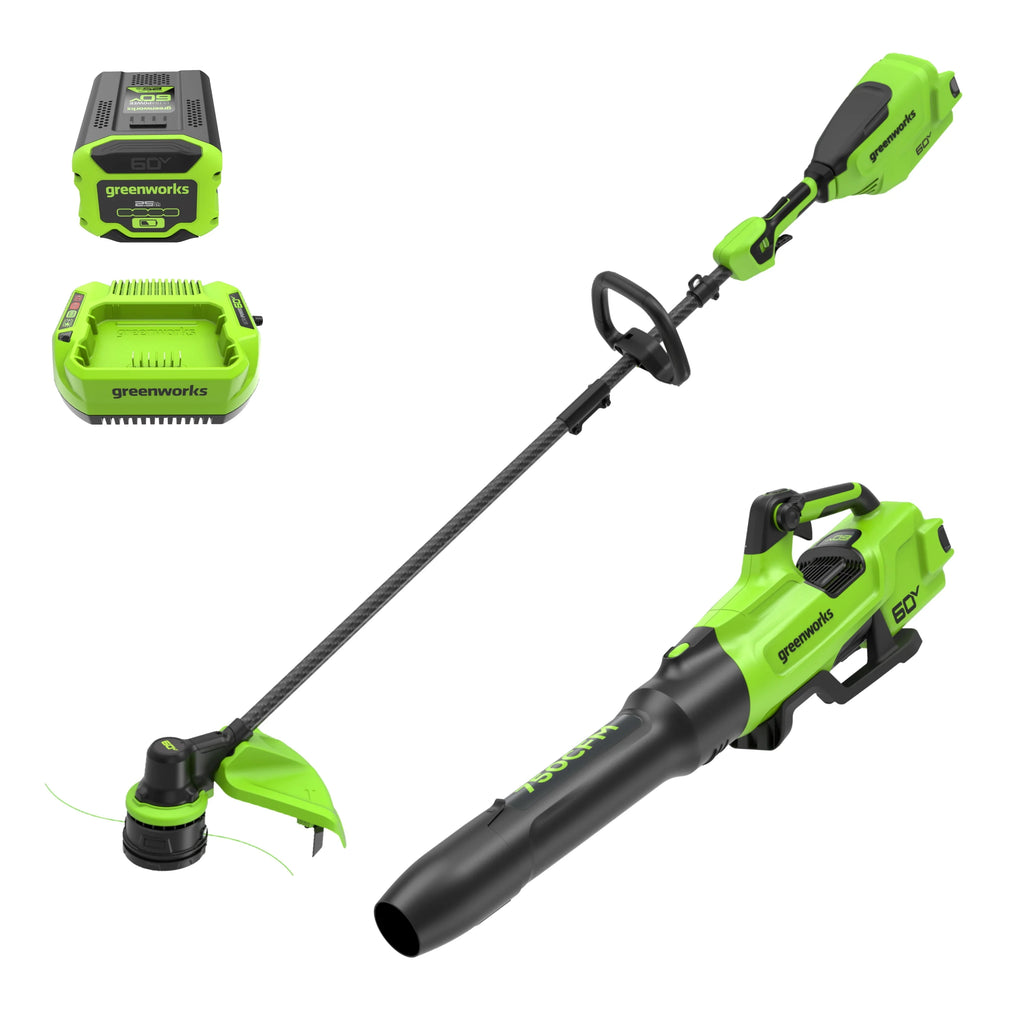 60V 16 Front Mount Carbon Fiber String Trimmer & 750 CFM Blower Kit L111