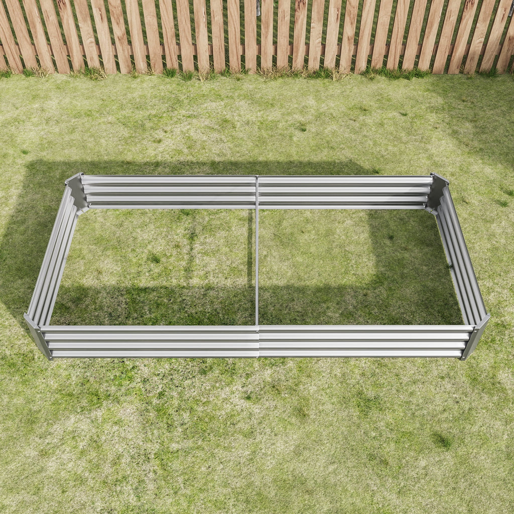 Metal Raised Garden Bed Outdoor for Vegetables Flowers Herb U36090